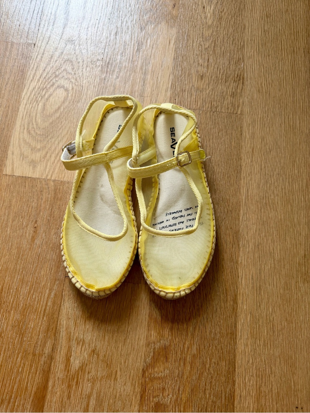 SeaVees Yellow Mary Jane Espadrille Flats - Picture 3 of 5